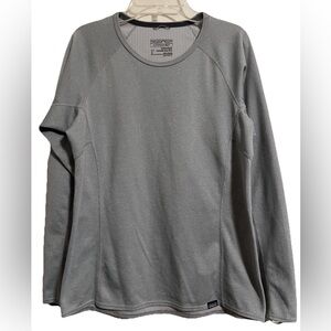 Patagonia Women’s Capilene Midweight Crew Baselayer Top Sz S Gray FTGX Polartec